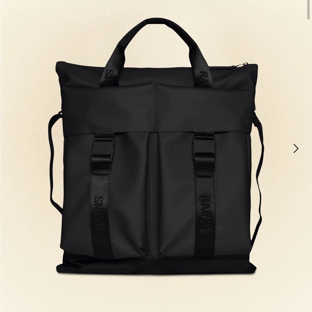 RAINS technical waterproof laptop black trail tote